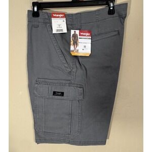 Wrangler Cargo Shorts Men 32 Relaxed Fit Cotton Gray Outdoors Trail Casual NEW